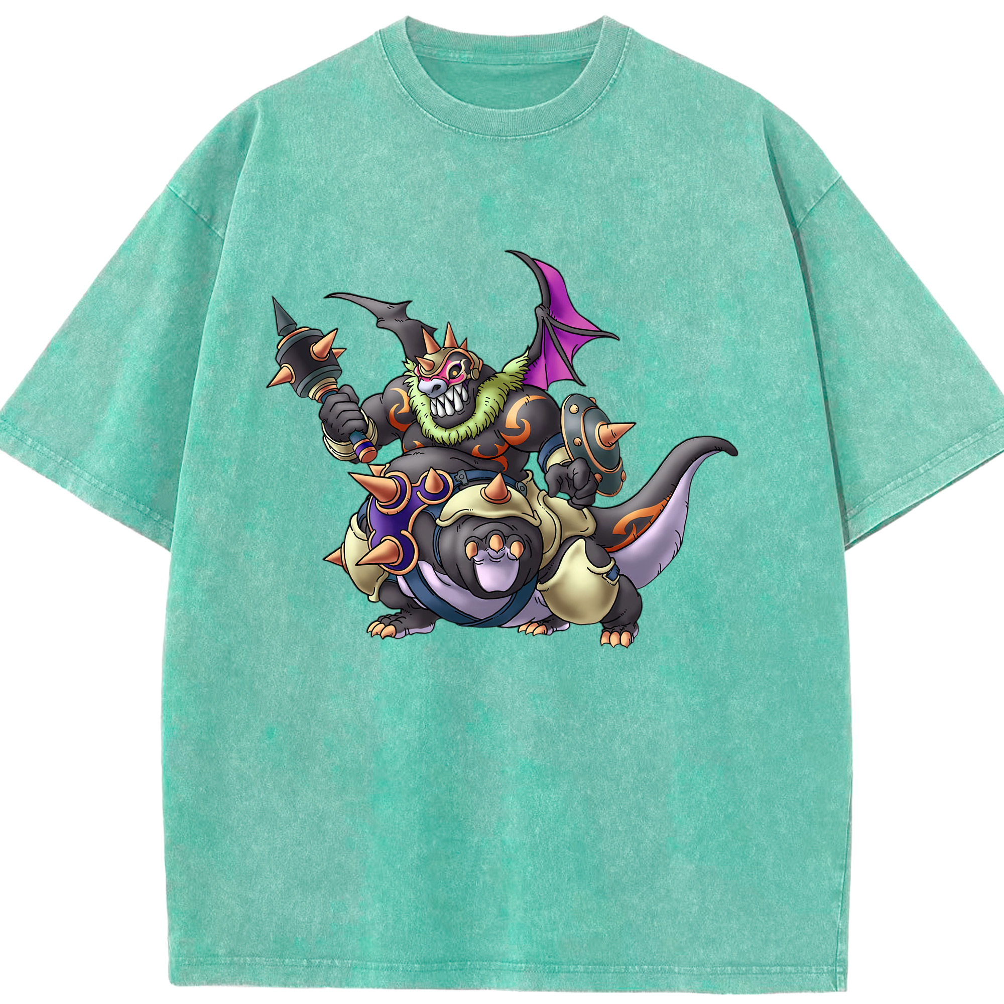 （画像用） ドラゴンクエスト Doragon Kuesuto Dragon Quest 綿100% ヴィンテージ風 半袖Tシャツ（フロントプリント）